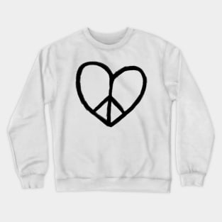 Heart Peace Logo, Peace Love Crewneck Sweatshirt